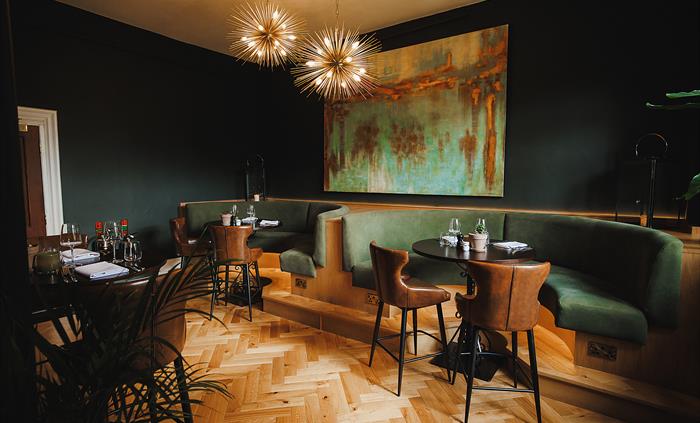 Seating in a hotel restaurant.